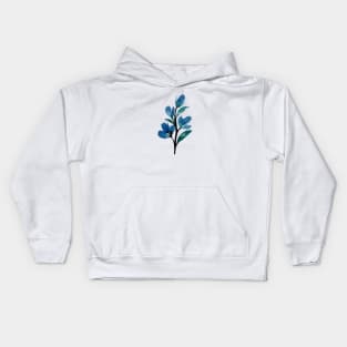 Blue Watercolor Wild Flower Kids Hoodie